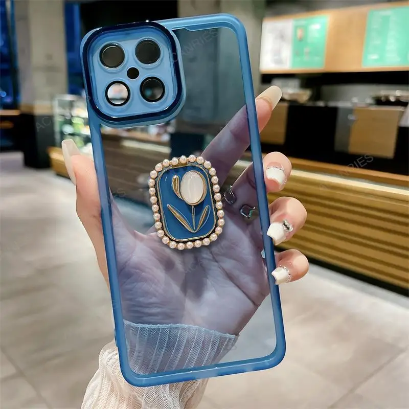 Pour Huawei Honor X8 X8a 4G 5G X7 X7a X7b X6 X6a X6s X5 Plus X9a X9b 90 Lite 50 support tulipe coque en silicone transparent X 8_voghion.com