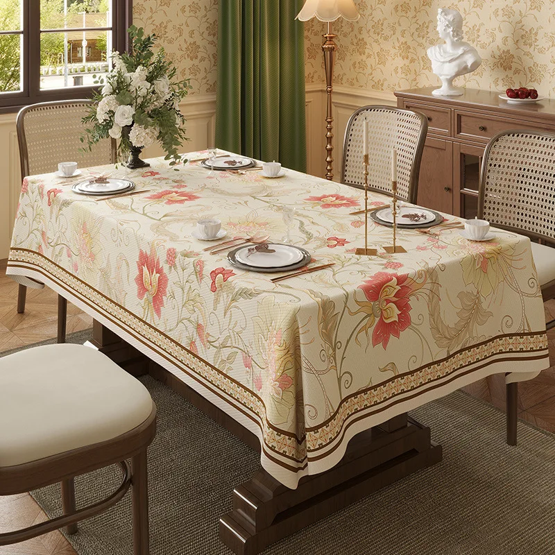 Table Cloth Waterproof Light Luxury Dining Table Tablecloth Rectangular Household Tea Table Cloth American Style Countryside 4