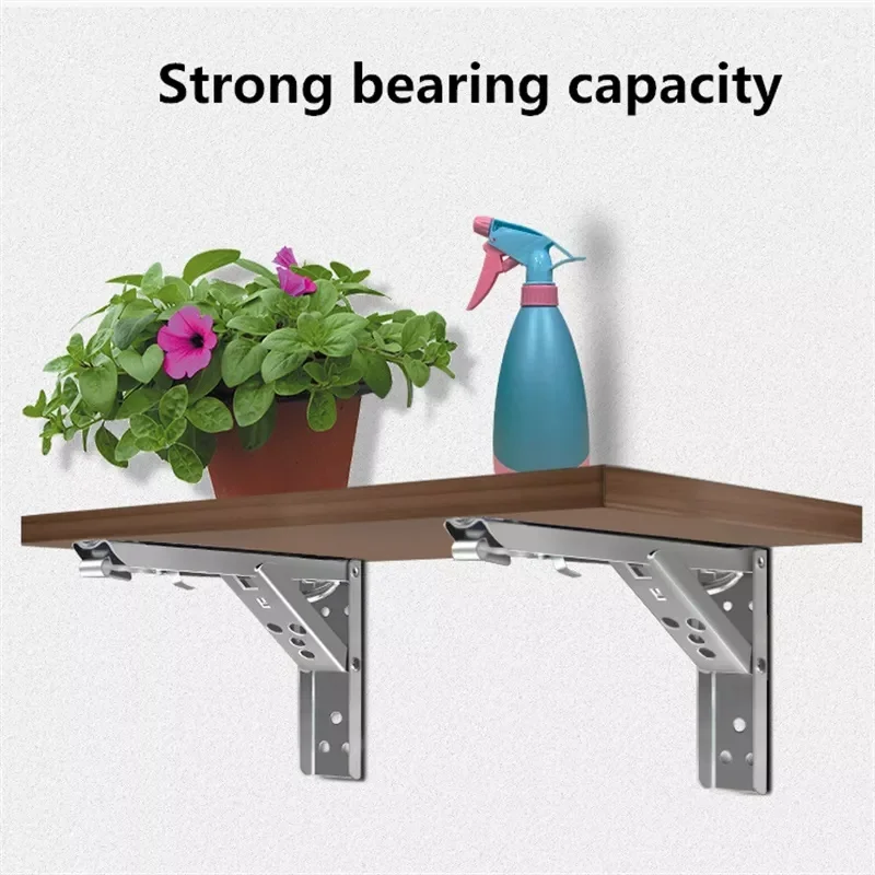 Folding Bracket 8"/10"/12"/14"/16" for Shelf Table Desk Wall Mounted Support Arm Space Saving Carbon Steel shelf bracket folding shelf bracket shelf support