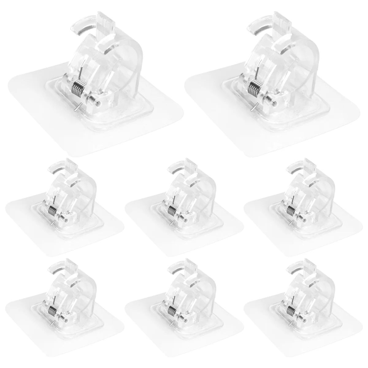 8PCS No Drill Curtain Rod Brackets Curtain Rod Holder Hooks Nail Hooks Hangers for Home