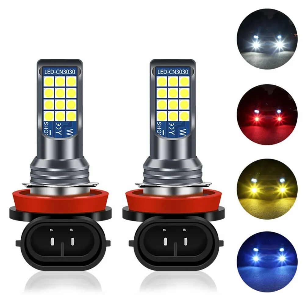 Led light led bulb led fog light fog and headlight bulbs 2x H4 H8 H11 Led HB4 9006 HB3 9005 H7 3030 24smd 12v White Fog Lights Bulbs Car Driving Running Lamp