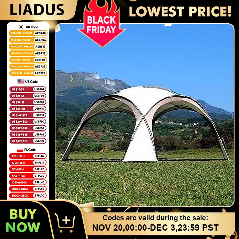 กลางแจ้ง Yurt หลังคาโดมขนาดใหญ่เงินเคลือบ UV ป้องกันกันน้ํา Camping Shelter กลางแจ้ง Sun Shade Camping Canopy เต็นท์ 1