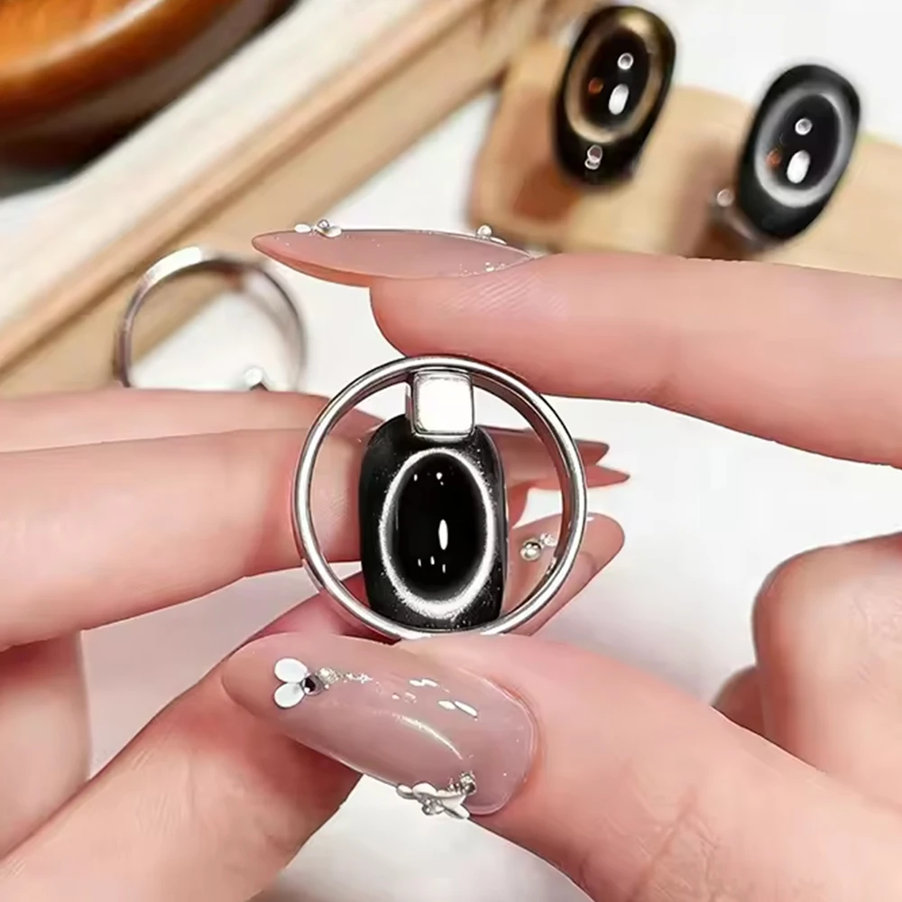 3D 새 원형 캣아이 네일 마그넷 속이 빈 버블 리스 블랙홀 링 디자인 네일 마그네틱 도구 (캣아이 젤 네일 폴리쉬용)