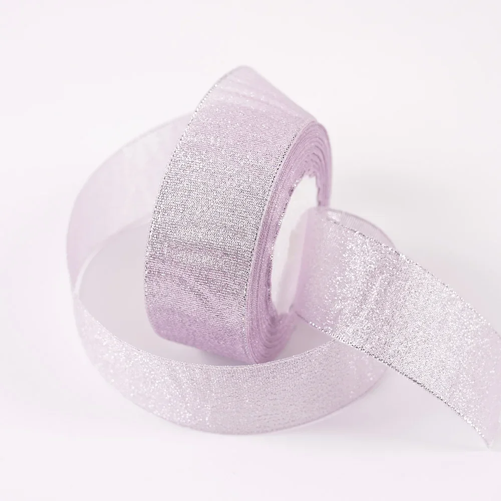 Glitter Organza Ribbon Bow for Decorations and Gift Wrapping, 40mm x 22m