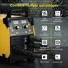 3-in-1 Multiprocess Welder 225A Mig/Lift Tig/Stick Welder Dual Voltage 110/220V Gas/Gasless Synergic Function Auto Compensation 3