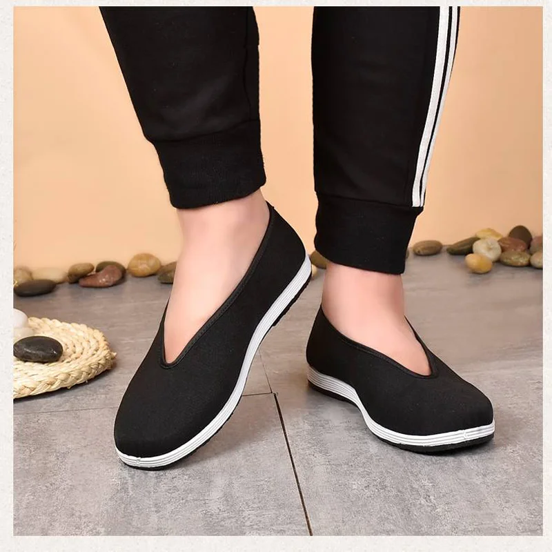 Adult Teenagers Chinese Kungfu Shoes Black Bruce Lee Martial Art Tai Chi Sports Shoes Men Wing Chun Traditional Canvas Sneakers