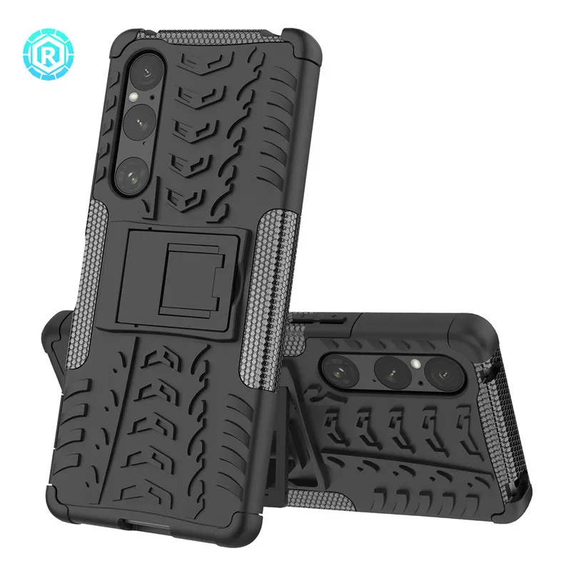 Per Sony Xperia 1 V Custodia Per Sony Xperia 1 V Cover Paraurti Heavy Duty Armor Stand Shell Cover Posteriore Del Telefono Per Sony Xperia 1 V 5G