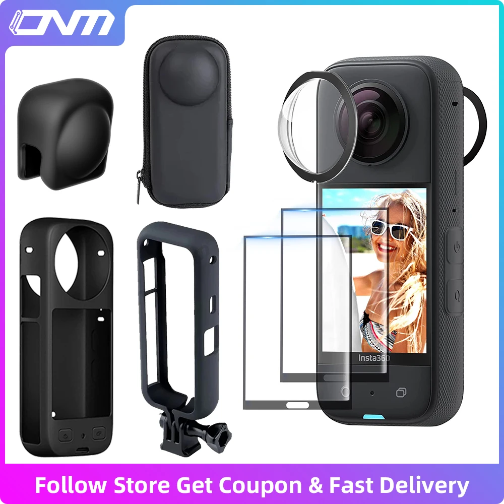 Screen Protector Lens Guard for Insta360 X3 Accessories Silicone Case Cover Mini Storage Bag Protective Frame