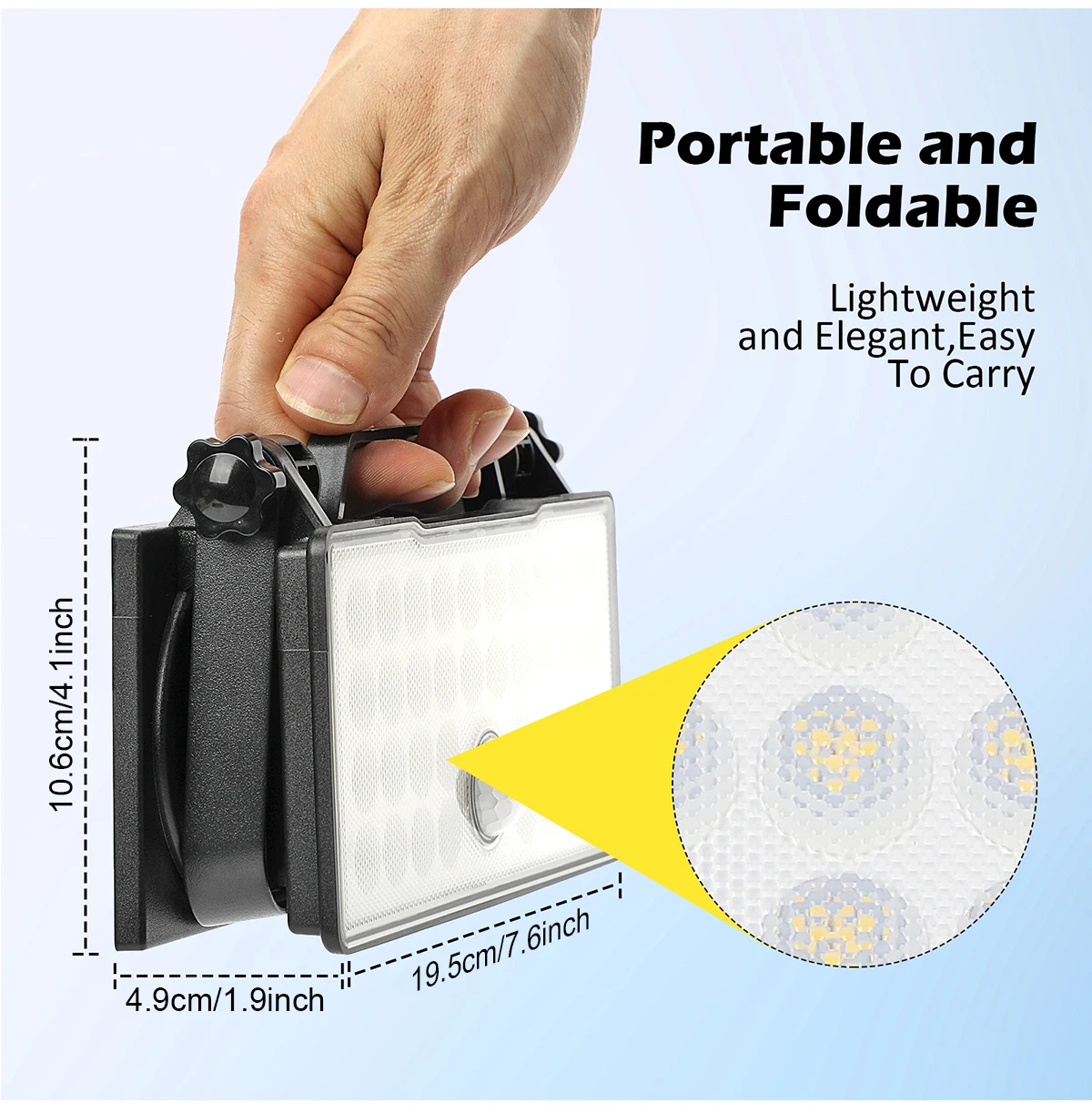 Description Picture 5 of itemAdjustable Head Solar Spotlight Solar Wall Lamp With 3 working Modes Outdoor Waterproof Solar Garden Light Solar Camping Light