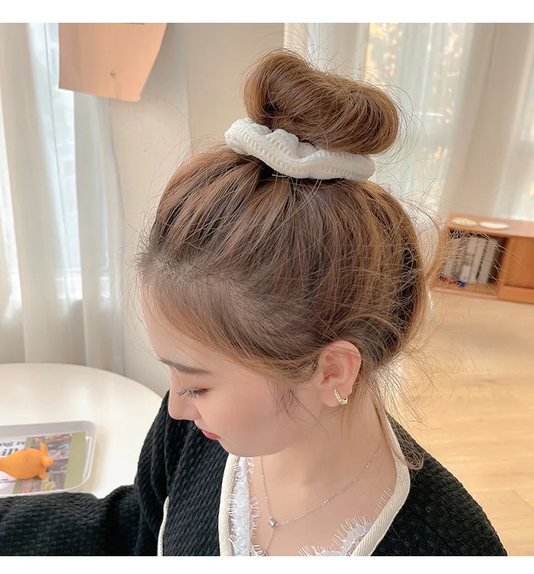 1/7 Teile/satz Plüsch Haargummi Beliebte Neue Vielseitige Flauschigen Haar Scrunchie Elastische Haarband für Frauen Mädchen Gummibänder haar – Detail 4