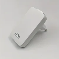 45W GaN Super Slim Folding Travel Dual Port USB Wall Charger, Fast Charging, with USB-A and USB-C Ports, for Laptops, Dell, For