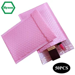 Hysen 50Pcs Wholesale Pink Color Shockproof Enveloppe Bulle For Business Mailing Gift Kraft Paper Bubble Delivery Bag