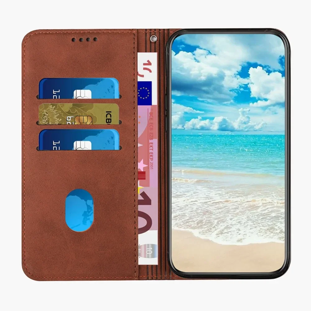 Leather Holster Phone Case for IPhone 15 Plus 14 ProMAX 13 Mini 12 11 Flip Business Fation Card Insertion Wallet Bracket Shell