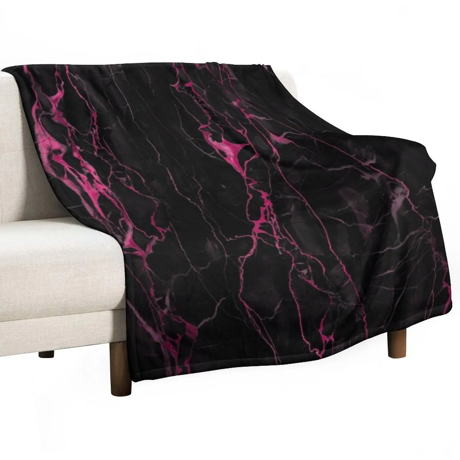 

Black And Pink Marble Wallpaper Texture Background Throw Blanket Fluffy Softs warm winter Vintage Blankets
