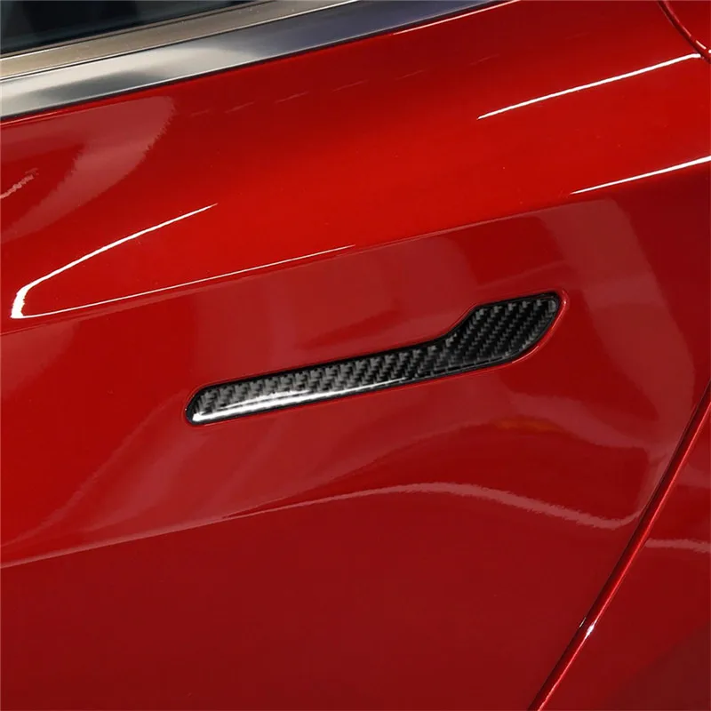 

For Tesla Model Y 2020 Tesla Model 3 2017-2022 Car Interior Decorative Accessories Carbon Fiber Outside Handle Stickers Strip