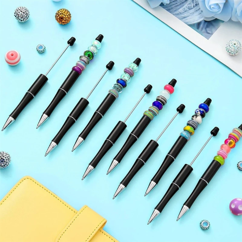 Ballpoint Pen Bead Pen Plastic Beadable Pen Beaded Ballpoint Pens School Office Writing Supplies Stationery Wedding Gift U4LD