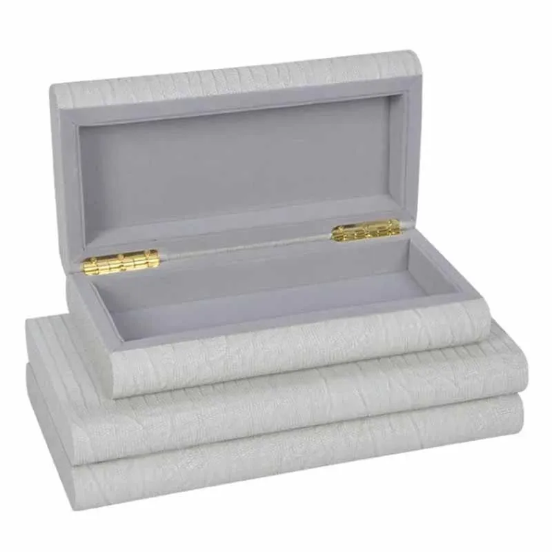 Leather Jewelry Storage Box Luxury Earrings Ring Braclet Display Organizer Boxes Multi-functional Women Jewelry Packaging Box