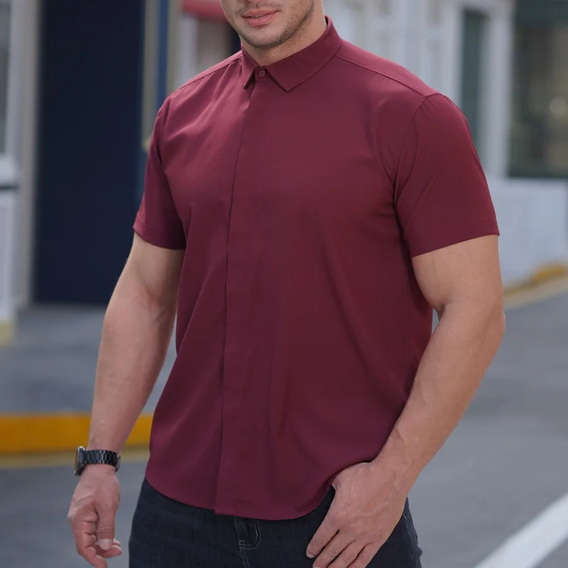 Summer Men Shirt Short Sleeve Oversize Red 6XL 7XL 8XL 10XL 12XL Plus Size Formal Fashion Solid Black White Casual Dropshipping 2