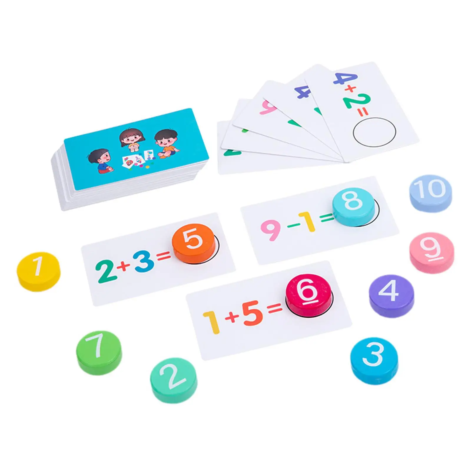 

1-10 Activity Set 46 Number Calculation Cards Enlightenment Montessori Math Toy for Ages 3+ Classroom Preschool Homeschool Kids