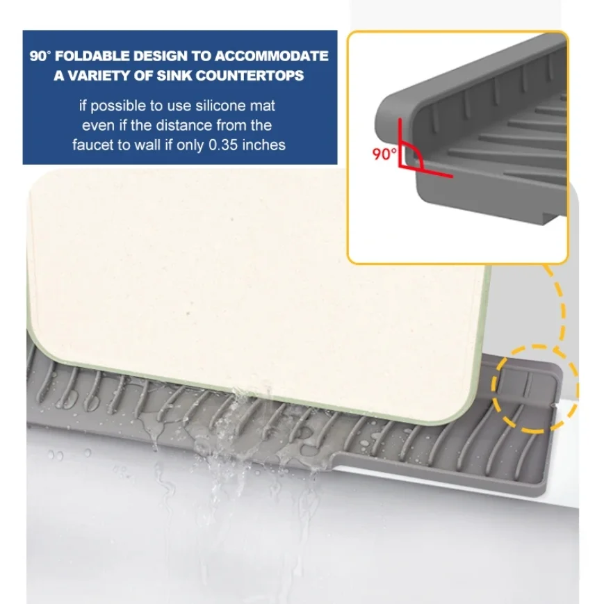 All-in-One Kitchen Mat Set: Splash Guard with Drip Tray