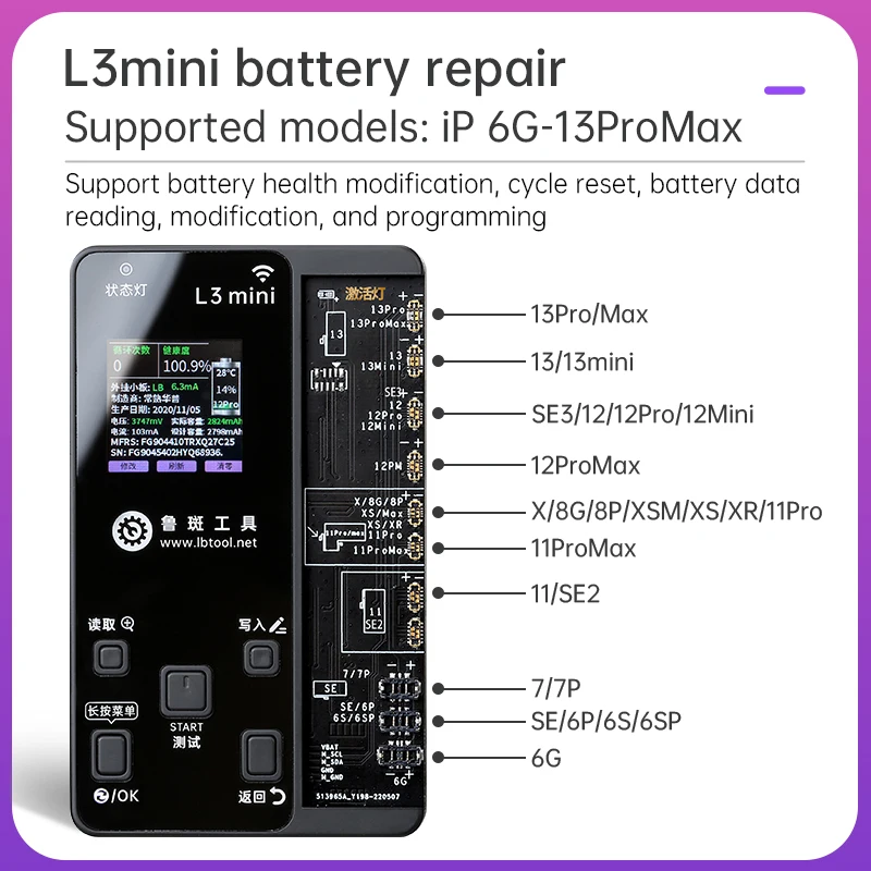

LuBan iFace Pro L3 mini Face ID Repair Dot Matrix Tester Dot Projector Programmer for iPhone Xs XR X 11 11PRO 12 MINI 13PRO MAX