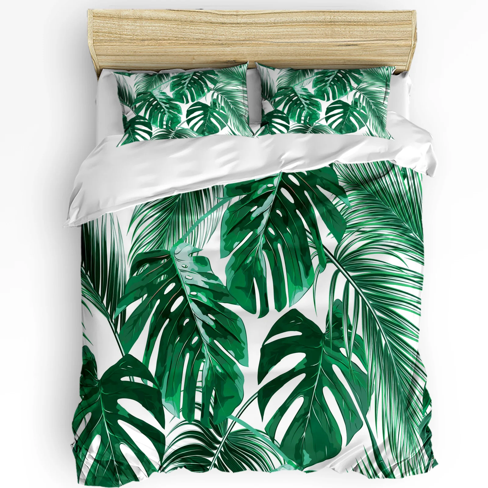 

Tropical Jungle Green Leaves Bedding Set 3pcs Duvet Cover Pillowcase Kids Adult Quilt Cover Double Bed Set Home Textile