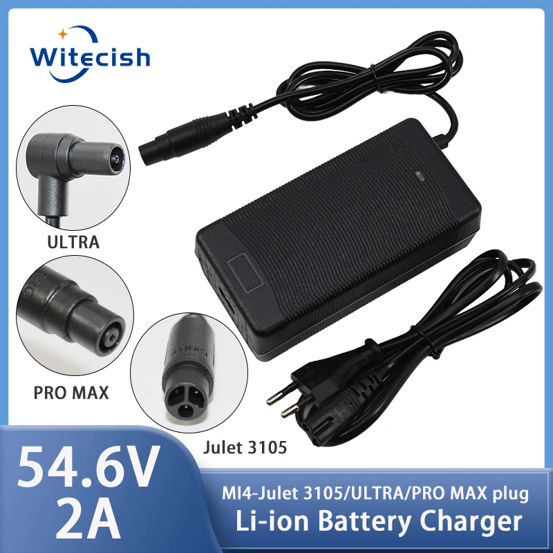 54.6V 2A charger 48v 53.6V 2A Li-ion battery 13S 18650 battery pack MI4-Julet 3105/ULTRA/PRO MAX plug Connector