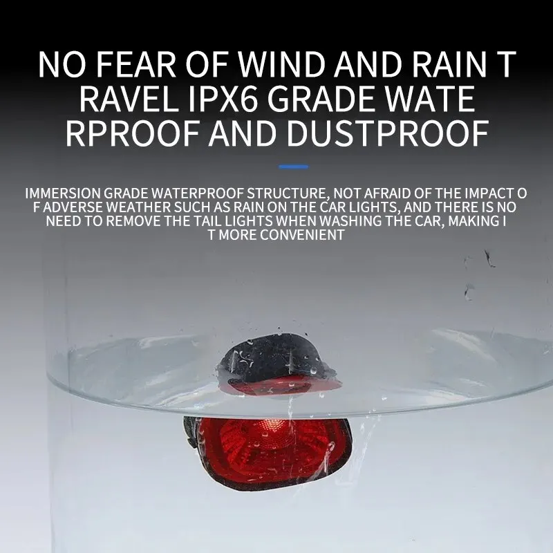 ضوء فرامل الدراجة الذكي IPx6 الضوء الخلفي من النوع...