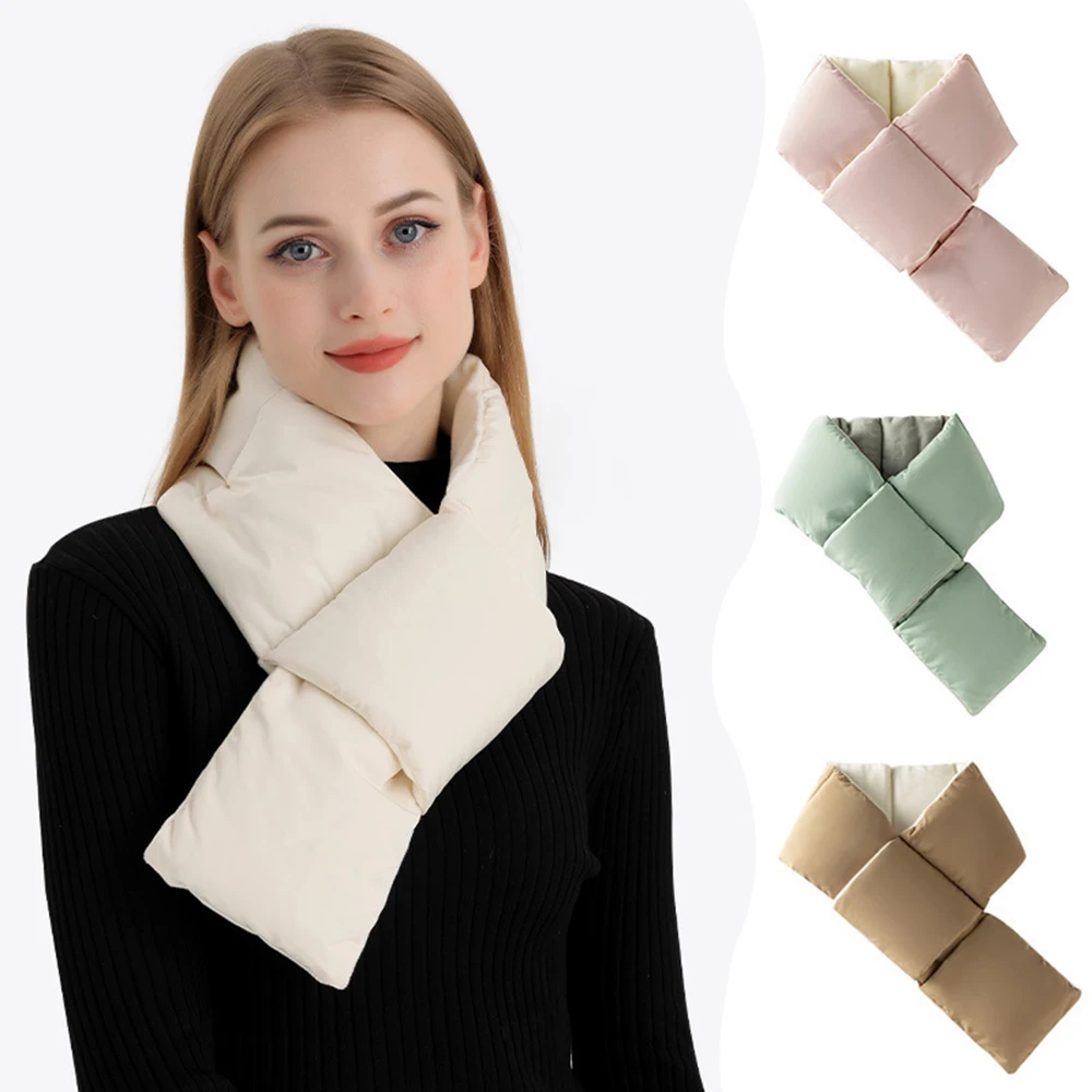 women-cross-ring-scarf-winter-warm-down-cotton-filled-bib-neckerchief