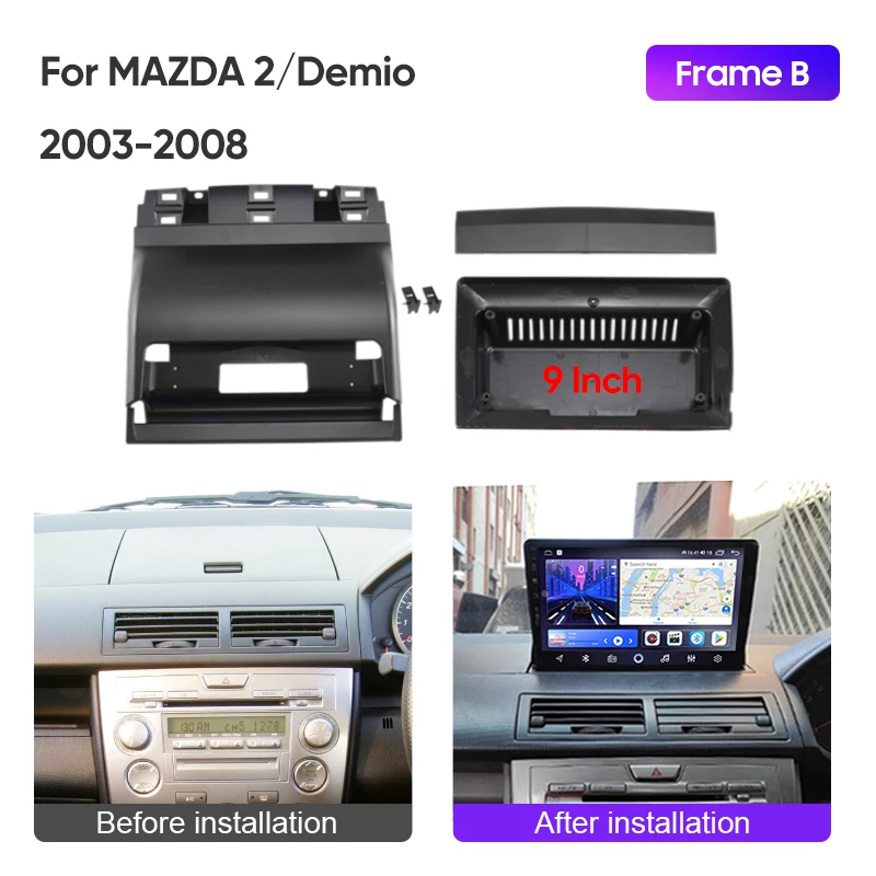 9 Inch Auto Radio Fascia Frame Adapter Voor Mazda 2 Voor Demio 2007