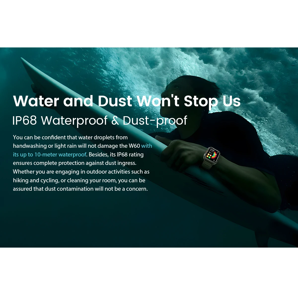 OSCAL Blackview W60 Rugged Smartwatch, 2.01'' HD Display TFT Smart Watch for Outdoor With Emergency Lighting Bluetooth Calling