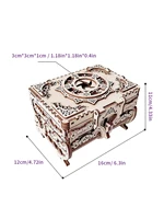 3D Wooden Puzzle Music Box Kit Antique Jewel Box DIY Home Decoration Model Birthday or Christmas Gifts 2