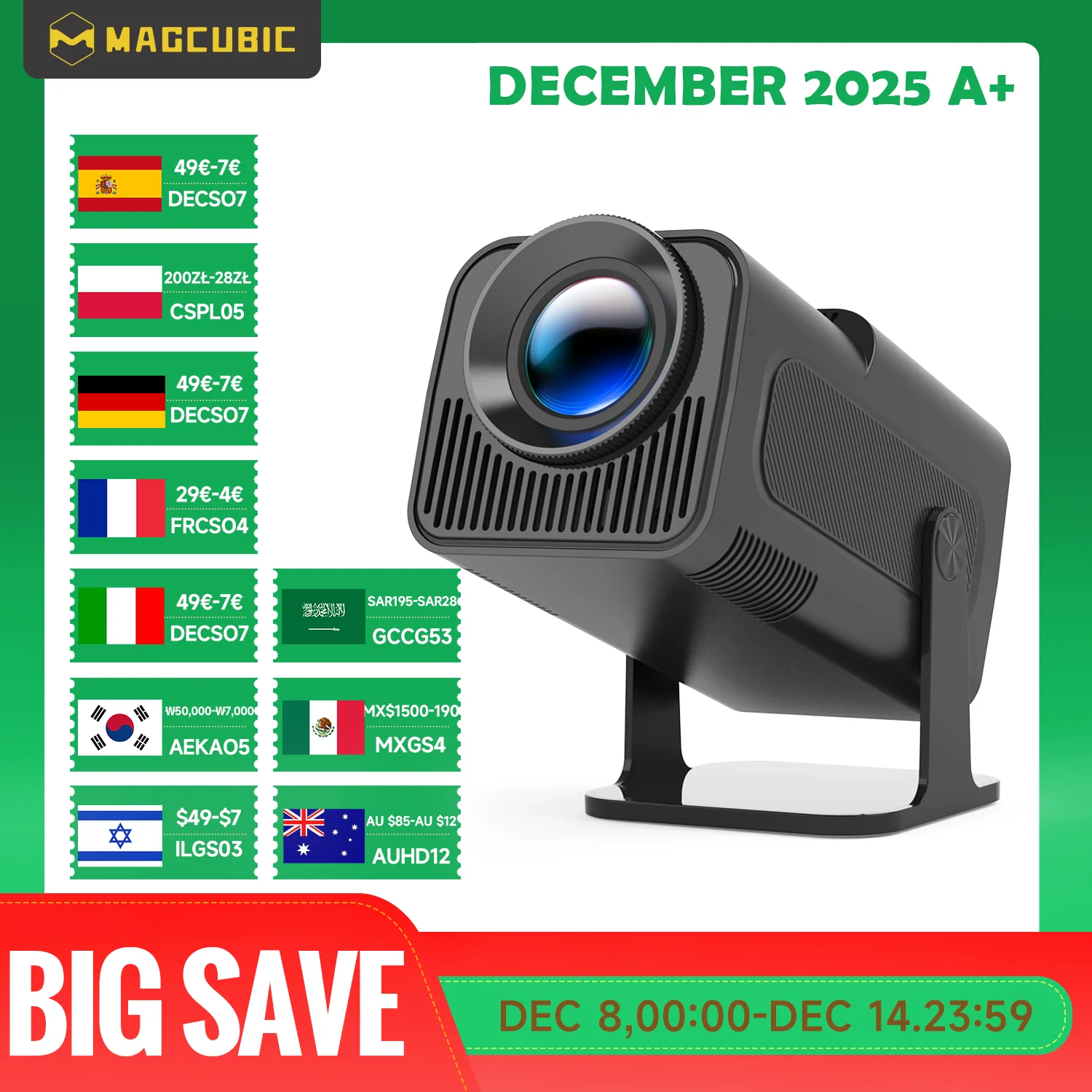 Magcubic HY320 プロジェクター 4K Android 11 ネイティブ 1080P