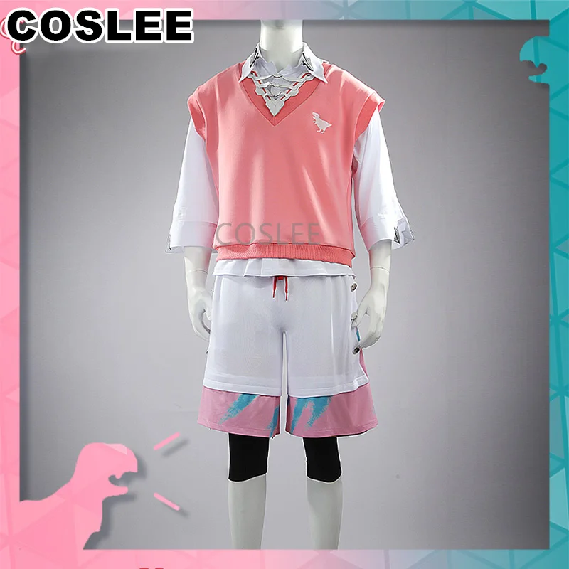

COSLEE Vtuber Nijisanji Akagi Wen Cosplay Costume Before Daily Wear Casual Clothing Shirt Vest Pants Halloween Outfit Customized