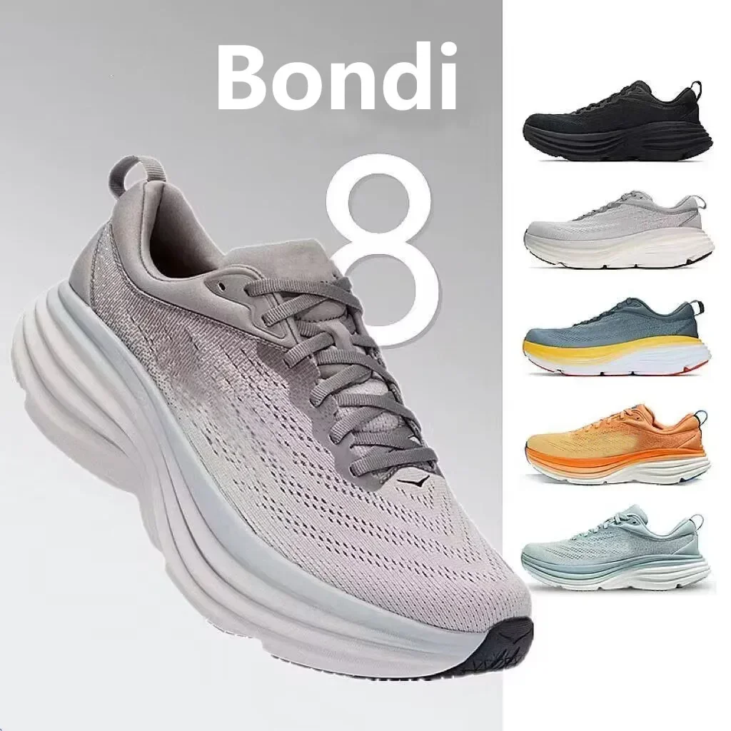 

Designer Luxury Original Bondi 8 Road Running Shoes Lightweight Cushioning Long Distance Men Women Lifestyle Outdoor Sneakers