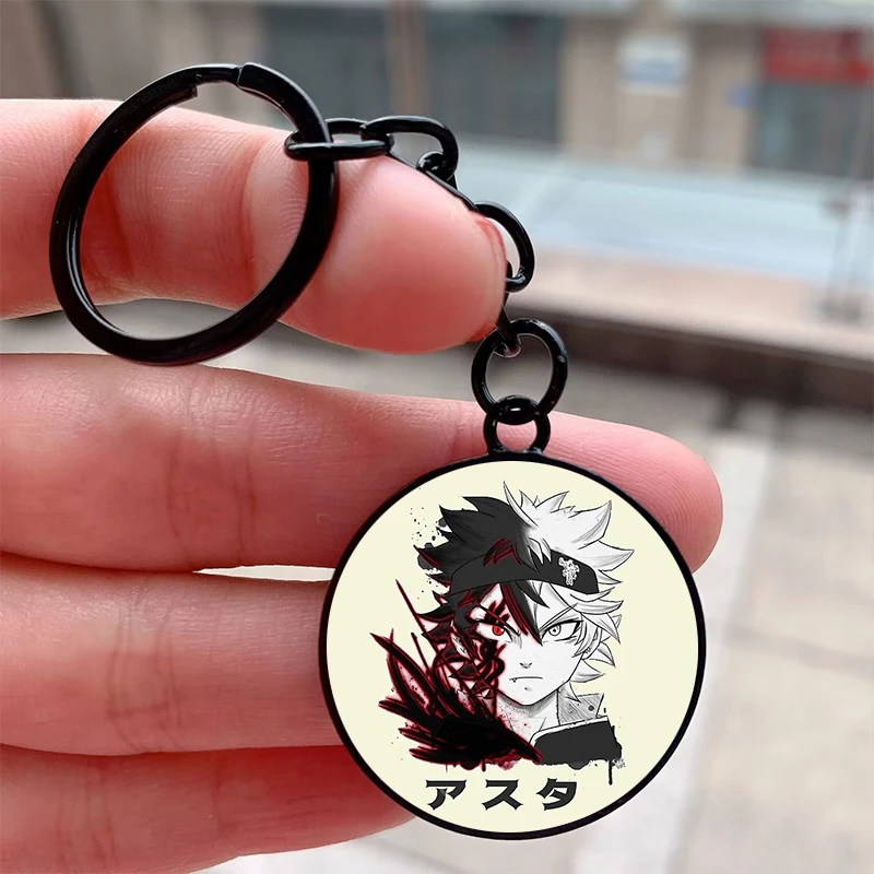 Fashion Anime Asta - Black Clover Cool Keychain Motorcycle Car Backpack Chaveiro Keychain Friend's Keyring Gifts