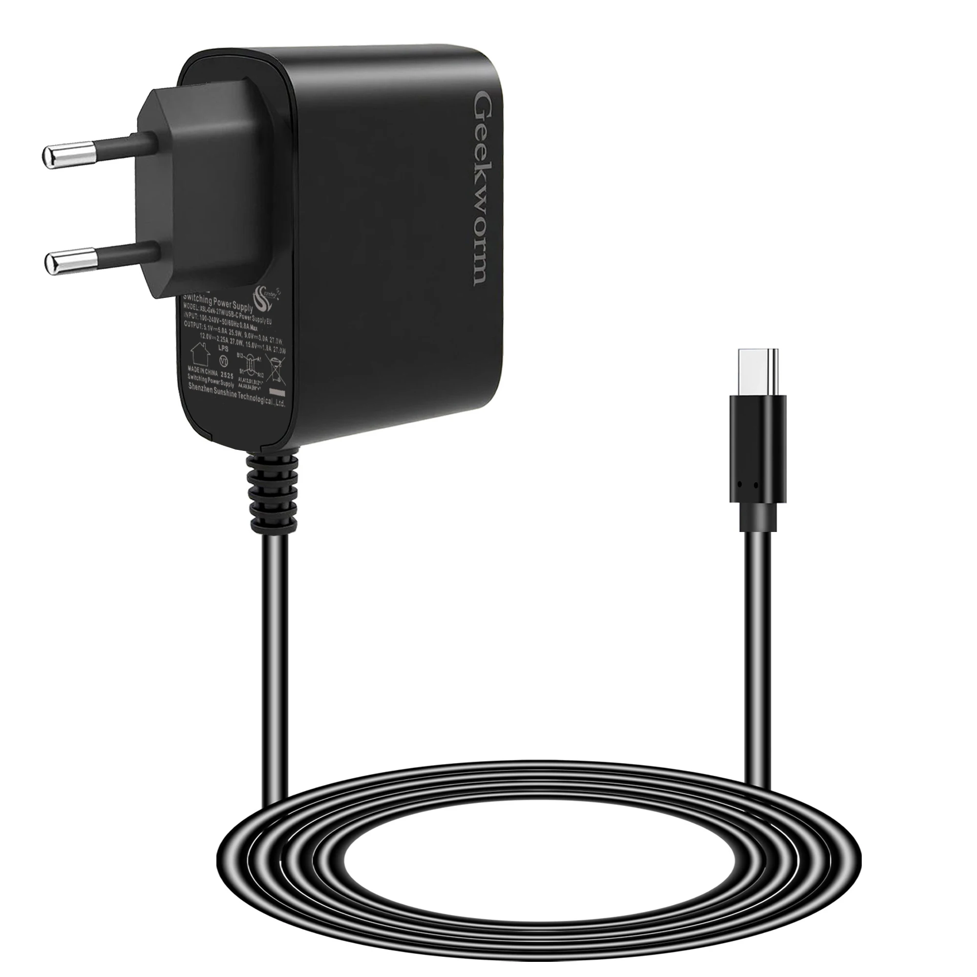 Geekbord 라즈베리 파이 5 전원 공급 장치 XSL-GaN-PD 27W 5.1V..