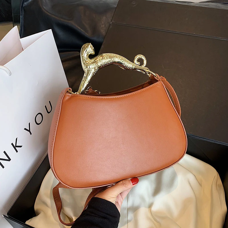 

Women Brand Design Premium Soft Leather Handbag Ladies Leopard Print Handle Shoulder Bag Versatile Oval Crossbody Bag For Female