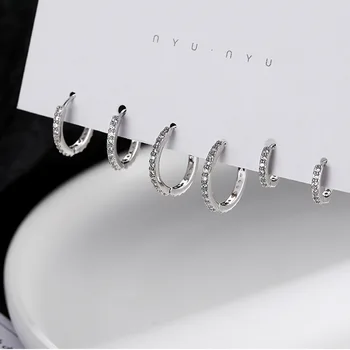 100% Real 925 Sterling Silver Minimalist Bohemian Round Ear Buckle for Women Punk Unisex Rock Hoop Earring Jewelry Accessories