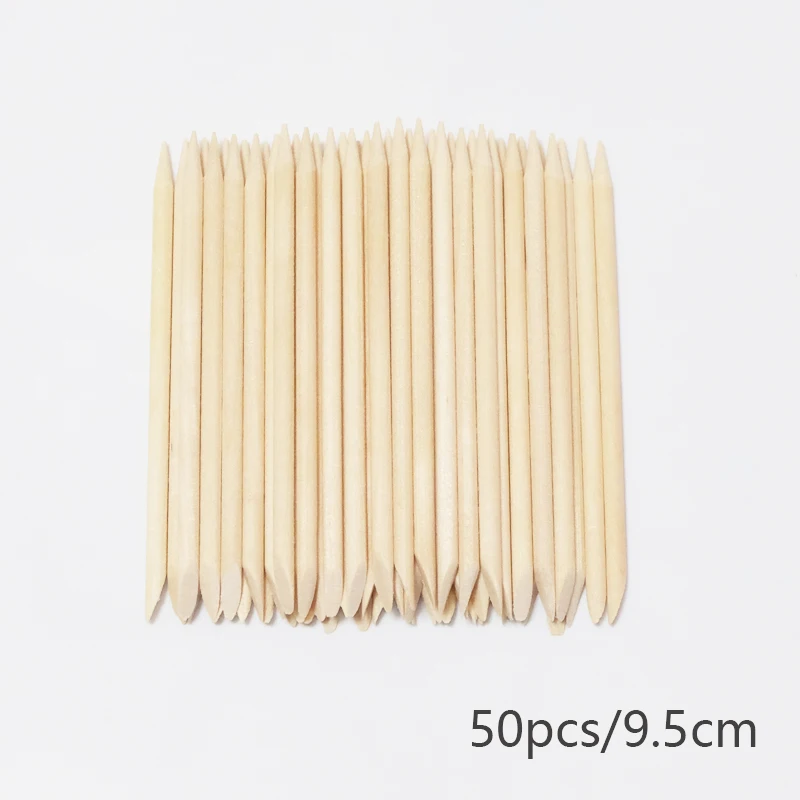 Nail Art Orange Wood Cuticle Sticks - Precision Manicure Tools for Gel Polish and Nail Design
