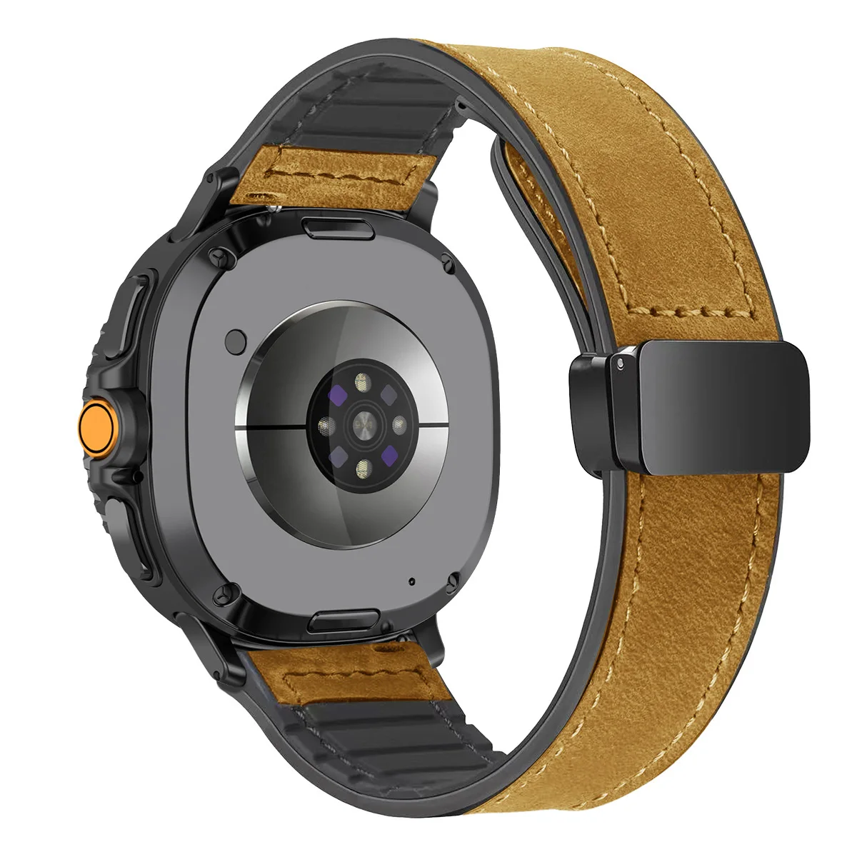 Magnetic Buckle Leather Silicone Watch Band Bracelet