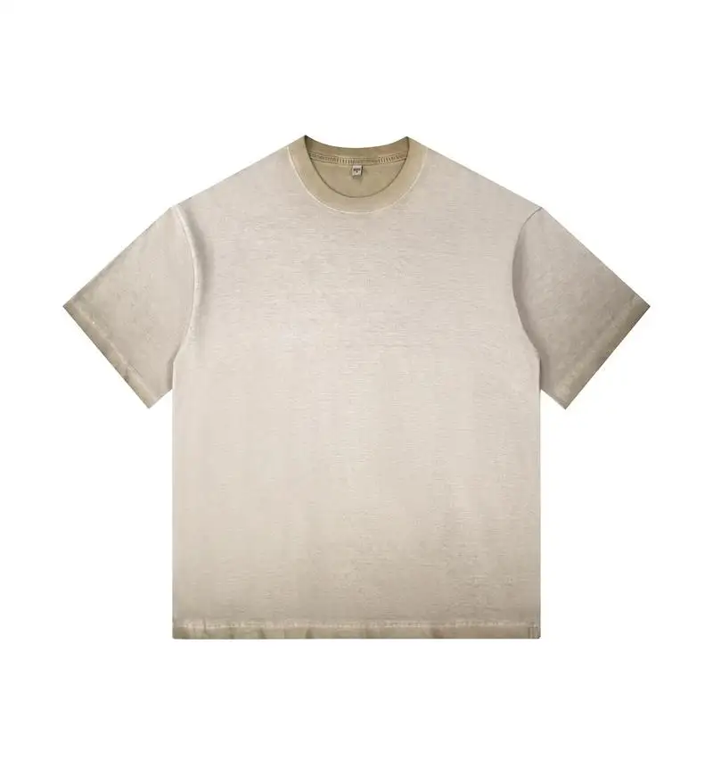Vintage Gradient Short-Sleeve Unisex Casual Loose-Fit Cotton Tee