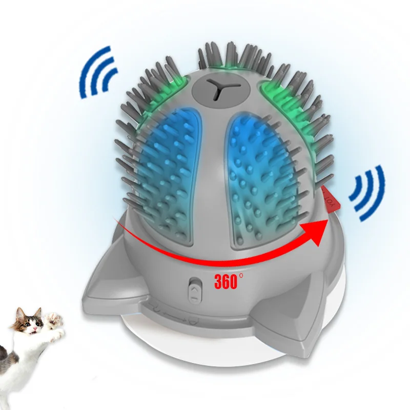 

Rotary Massage Comb Smart Cat Electronic Toys Can Glow Wall Suction Mode Pet Games with Catnip Teases Cats
