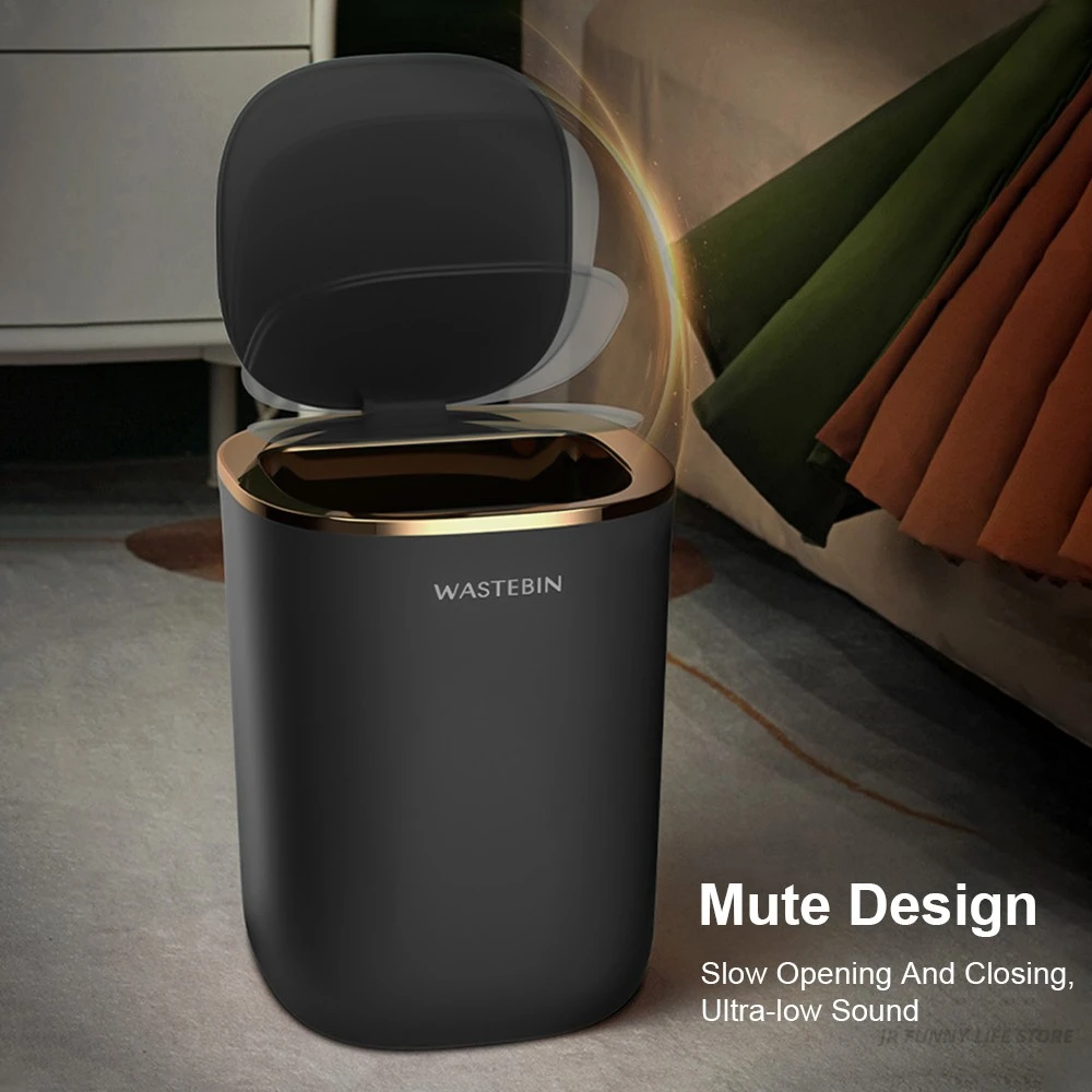 Trash Can Bathroom Smart Sensor Trash Can 12L Luxury Garbage Bucket for kitchen Toilet