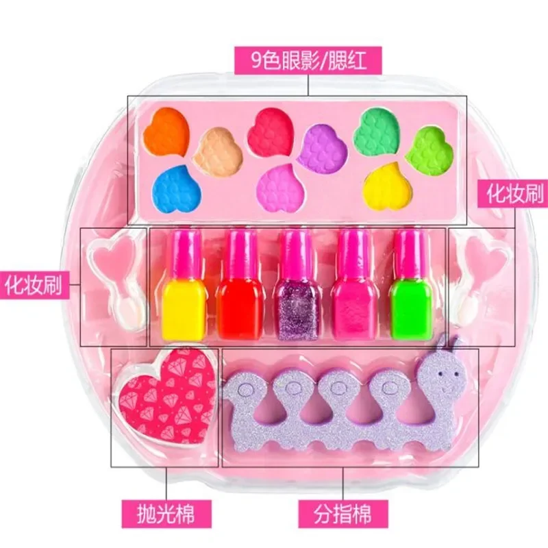 Make Up Toy Pretend Play Kid Makeup Set Safety Non-toxic Makeup Kit Toy for Girls Dressing Cosmetic Travel Box Girls Beauty