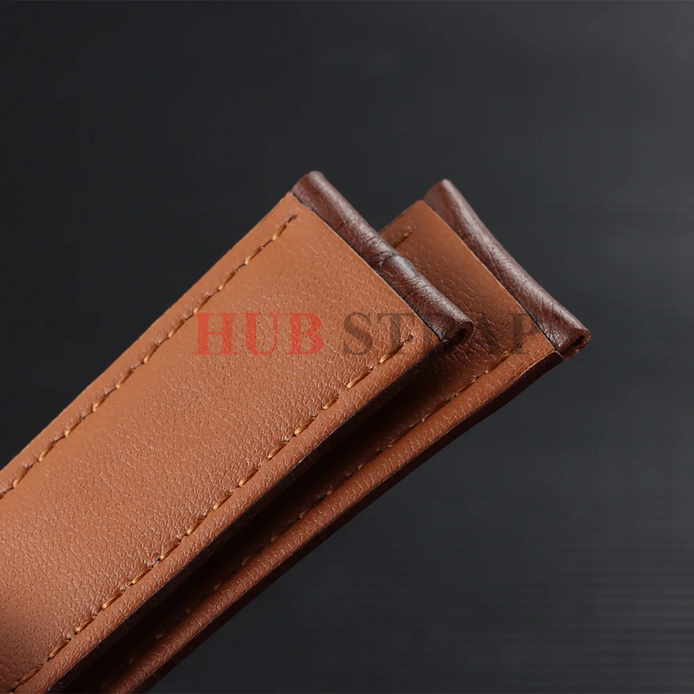 Premium Cowhide Leather Strap with Universal Butterfly Buckle