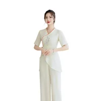 Vêtements de travail pour femmes, costume de serveur d'hôtel, Salon de beauté, Spa, Massage, café des ongles, bain de pieds Sexy, Sauna, technicien, pantalon global, uniforme 5