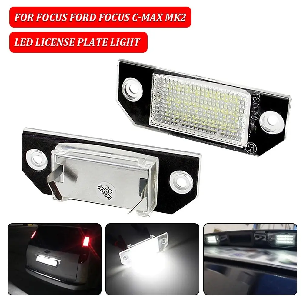 12V Car License Light Replacement Universal Brighter License Plate Light Durable Waterproof Rear Tail LED for Ford Focus 450nm 2500mw 2 5w 12v high power ttl adjustable focus blue light laser module