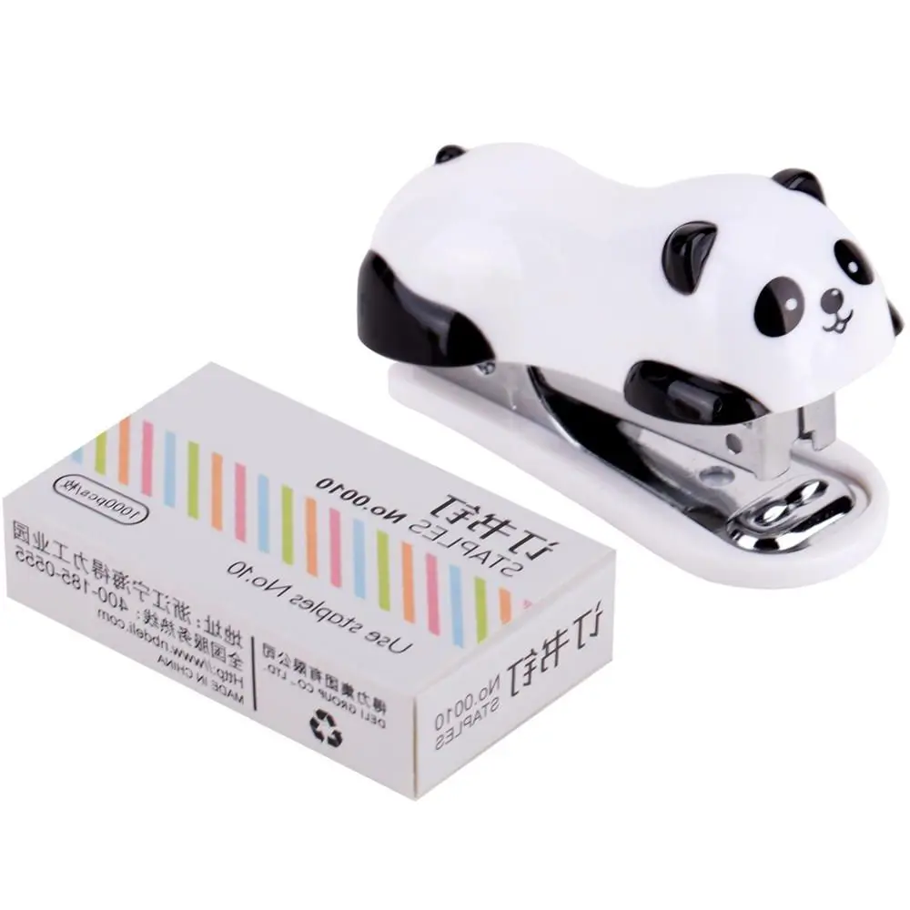 

Deli Portable Cute Panda Mini Stapler Suit For No.10 Staples Student Stationery Gift School Office Supply Business Binding Tool