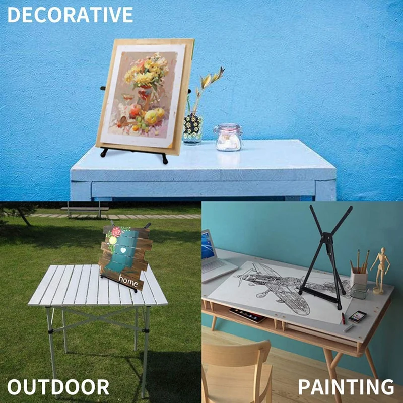 A77P-Tabletop Easels, Metal Easel Stand For Painting & Display, Desktop Art Painting Easel, Paint Easel Tripod Stand